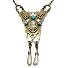 JUGENDSTIL SILBER OPAL PERLEN
