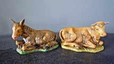 Krippenfiguren Esel und Ochse 9 cm Krippentiere Italy Weihnachten