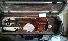 4 String 4/4Full Size Violin Kit Flame Maple Violin Body Ebony Fitting with Case