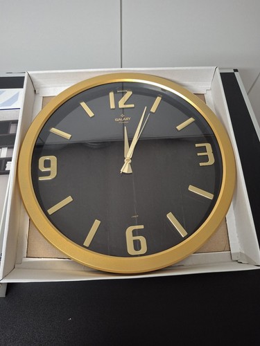 Modern wanduhr schwarz gold - wanduhr, schwarz/gold
