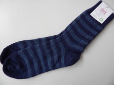 Hirsch-Natur Ringelsocken Wandersocke Bio blau Wolle 100% Schurwolle kbT Socken