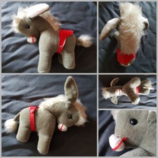 Esel grau Stofftier roter