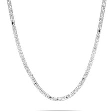 Königskette Rund 4mm 925 Silber Massiv Hochglanzpoliert Diamantiert Damen Herren