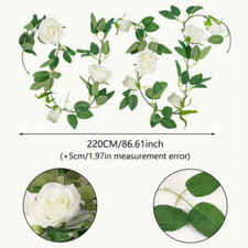 Rosen-Girlande,Seidenblumen Girlande 2,2 m lang, Deko NEU