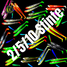 2/5/10 x 10cm Gummifisch Fluo