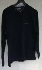 Herren Feinrip  blauer Pulli Größe M GLOBAL AGENCY V- Ausschnitt
