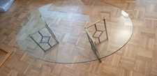 ? hochwertiger ovaler Glastisch Wohnzimmertisch Couchtisch Messinggestell? ?