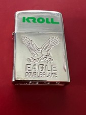Vintage Eagle Doubleflame Feuerzeug Zippo mit Werbung