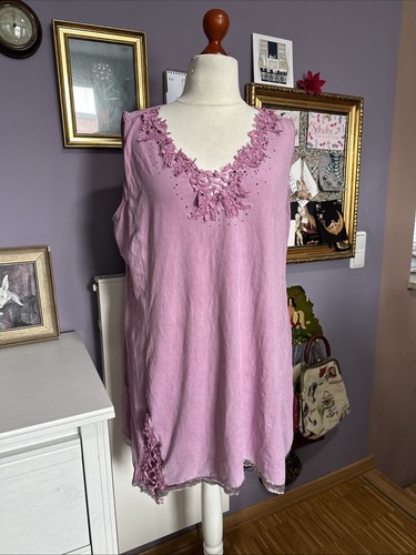 Tops lang zipfelig rosa grau - 2,