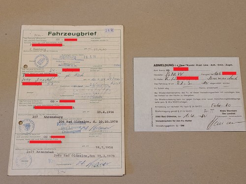 Fahrzeugbrief kfz brief 1969 - fahrzeugbrief,