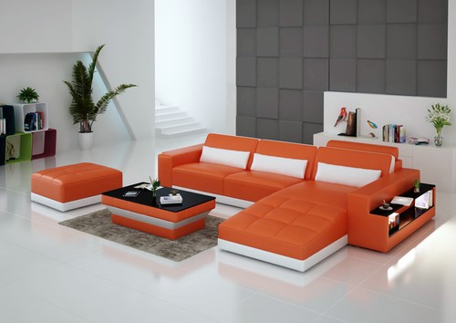 Ledersofa couch wohnlandschaft - couch,
