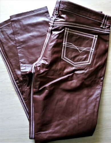 Lederhose weinrot lederjeans - weinrot,