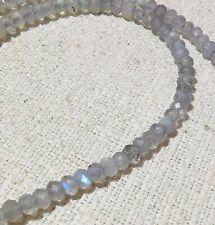 facettierte Labradorit Kette, 925er Silber Schloss - 48 Karat - 50 cm