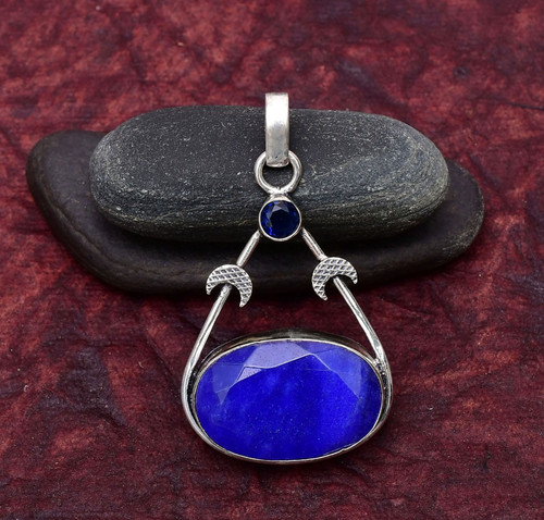 Blauer saphir laborgefertigter - blauer,