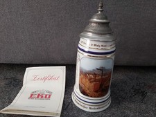 EKU Bierkrug mit Zinndeckel und Zertifikat, 1 Liter 
