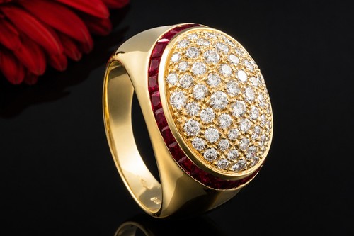 Ovaler pavé diamant - diamant, ring