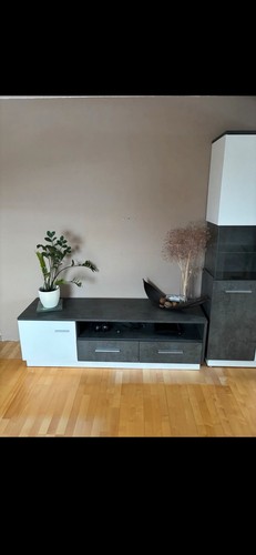 Teilige wohnwand aus holz - wohnwand,