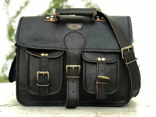 Vintage leder herren messenger - leder,
