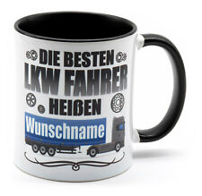 Tasse LKW Fahrer Name Geschenk Zubehör Deko Kaffee Fahrerhausinnenausstattung