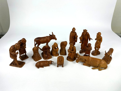 Antike holzfiguren krippe - holzfiguren,