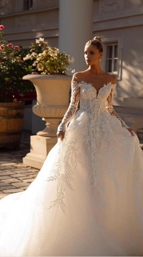 Hochzeitskleid weiß mit - weiß,