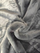 Reste von Qualität Plüschstoff, Kunstfell  silbergrau