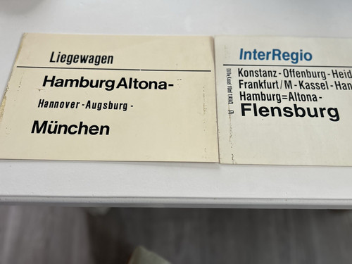 Eisenbahn zuglaufschilder - eisenbahn,
