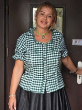 Trachten Damen Bluse Kurzarm