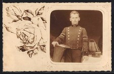 Foto-AK Bergarbeiter in seiner Kluft mit Tuba 