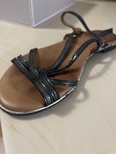 Tamaris Riemchen Sandalen, Gr. 39, schwarz-silber, gebraucht