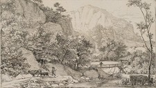 J. ERHARD (1795-1822), Landschaft am Untersberg bei Berchtesgarden,  1818, Rad.