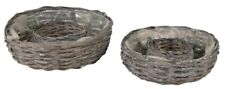2-er Set Pflanzringe ø 35 und ø 30 cm aus Weide -Naturprodukt Blumen Garten Deko