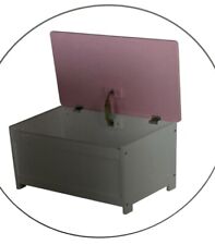 Roba Krone Spielzeugtruhe Sitz und Aufbewahrungstruhe Kiste 60x32x30cm Weiß/Pink