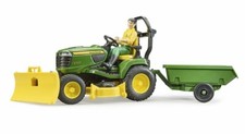 John Deere X949 Rasentraktor bworld mit Anhänger und Gärtner