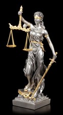 Justitia Figur - Geschenk Anwalt Veronese Rechtsanwalt Blattgold modern edel