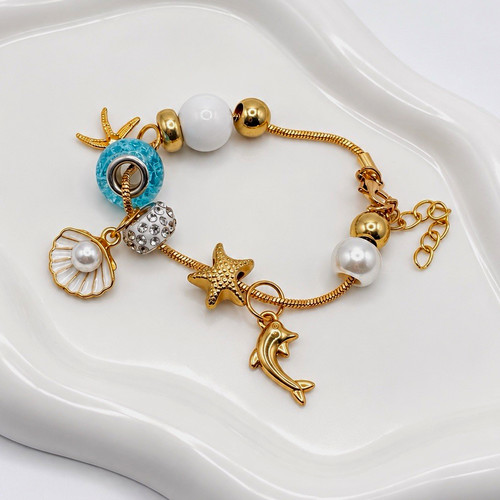 Goldfarbenes charm armband mit - goldfarbenes, charm-armband
