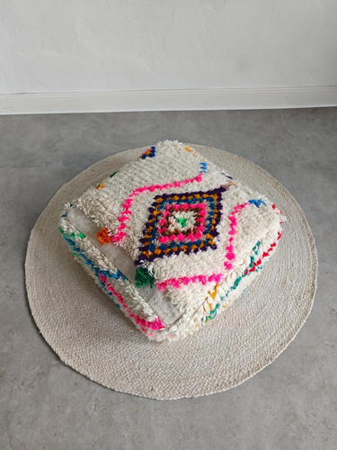 Beni ourain pouf aus wolle - pouf,