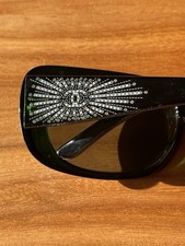 CHANEL Cubic CC Logo Sunglasses 6026-B Brille Sonnenbrille Swarovski Grün Green