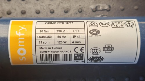 Somfy oximo rts - somfy, 10/17