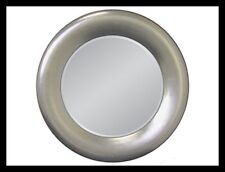 Runder Wandspiegel Silber 90 cm Durchmesser Rahmen mit Facetteschliff RUND WOE