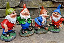 ❀ 4 x Gartenzwerg Sortiment Zwerg Gnom Zwerge Set Gartenfigur Gärtner BW