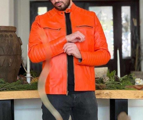 Orange lederjacke herren - lederjacke,