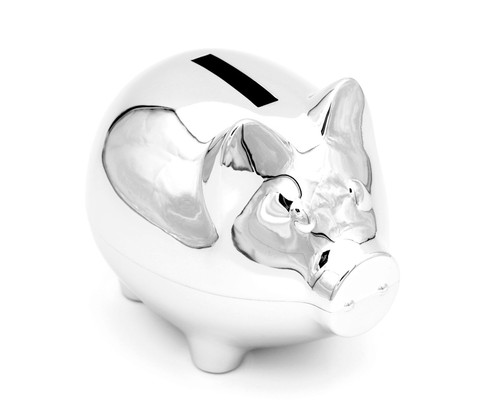 Sparschwein versilbert
