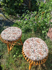 Korbmöbel Gartenmöbel Hocker Sitzhocker Korb Rattan Wintergarten Rattenhocker