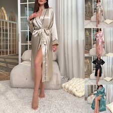 Satin Damen Bademantel Kimono