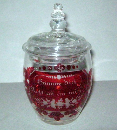 Deckelglas biedermeier - /,
