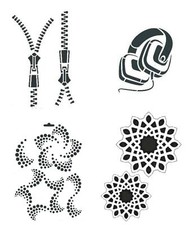 Schablone A4 Young Style Trend Motive, zum Auftragen von Farbe Heike Schäfer