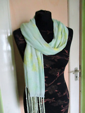 Schal Stola Schultertuch mintgrün  mit Perlen Schal Umschlagtuch