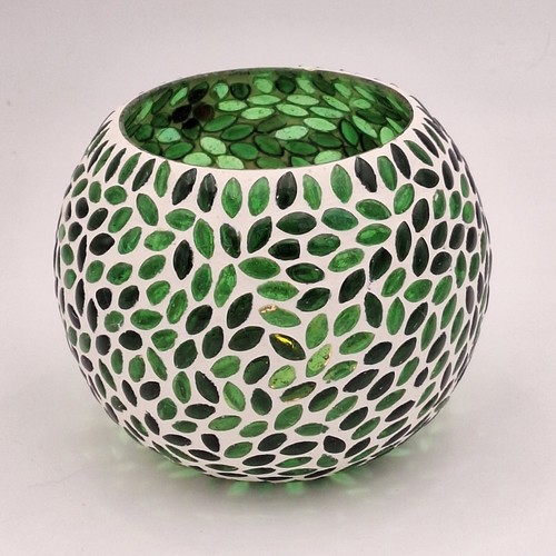 Windlicht glas mosaik - mosaik, grün