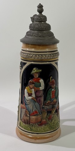 Vintage bierkrug steinzeug mit - bierkrug,